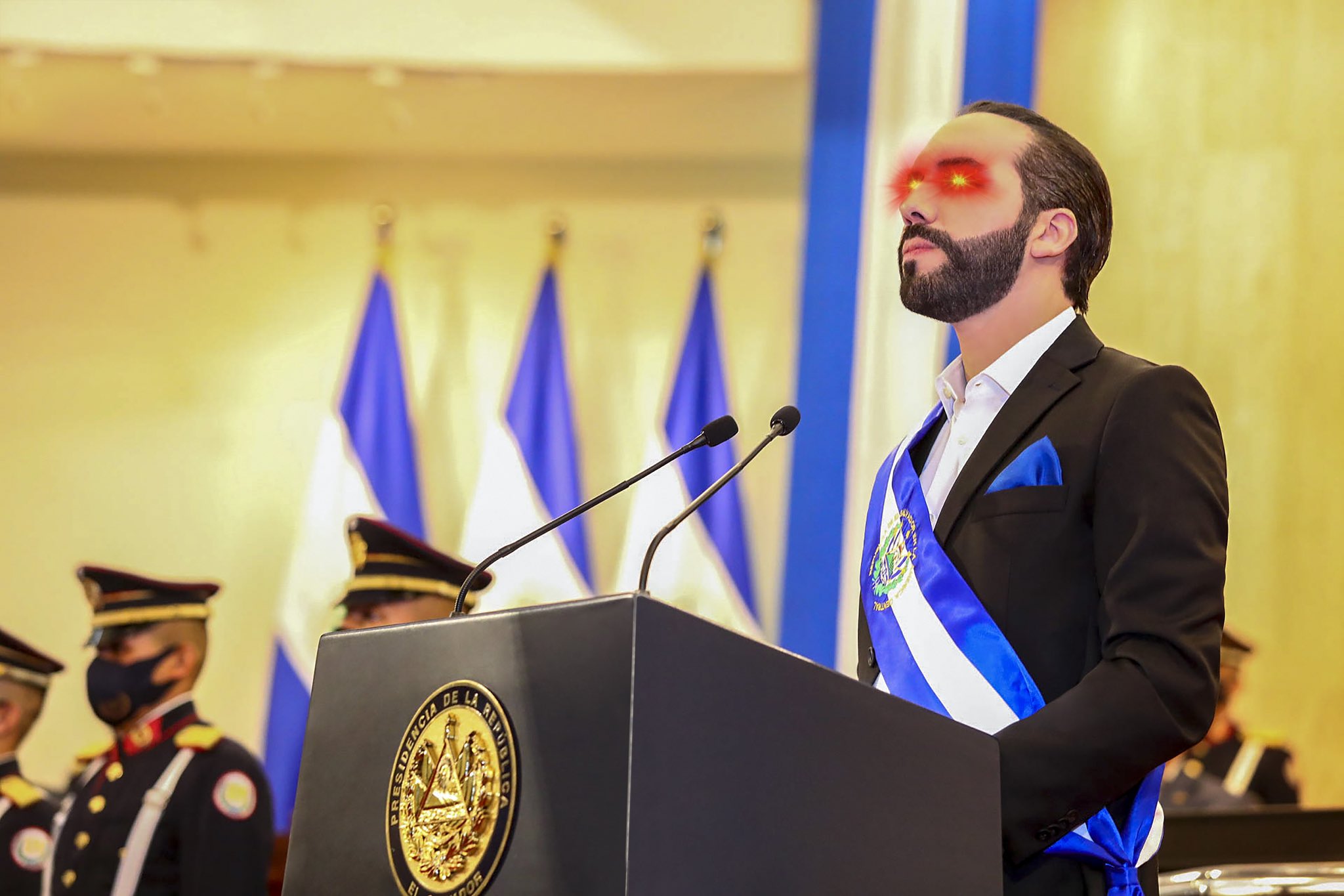 Salvadoran President Nayib Bukele, June 2021 — adopted as his official Twitter avatar the day Bitcoin was passed as legal tender by El Salvador's congress.