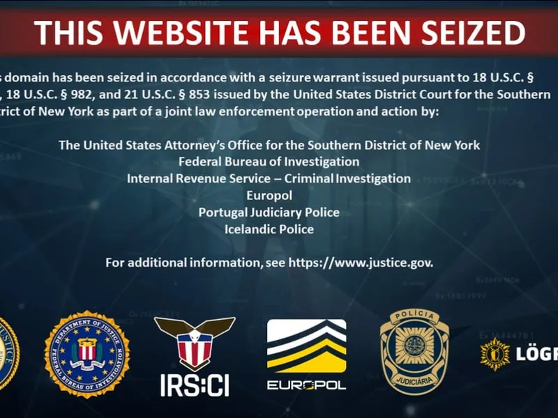 Samourai Wallet seizure notice, April 24, 2024