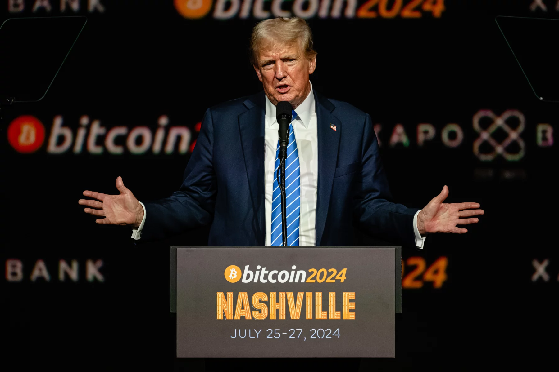 Donald J. Trump at the Bitcoin 2024 conference, Nashville, July 27, 2024.
